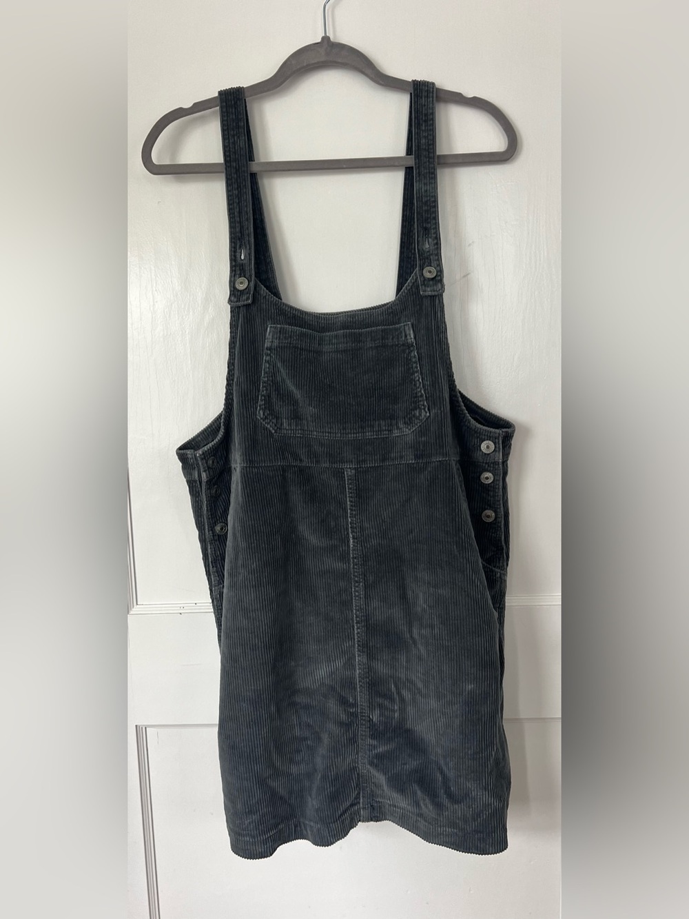 American Eagle Outfitters Charcoal Black Corduroy Overall Dress